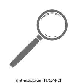 Magnifying glass simple vector icon isolated on white background. Magnifier or loupe sign, search and research flat symbol. Dandruff, magnifying glass, furfur, scurf flat icon graphic design.