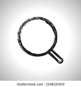 Magnifying glass simple vector web icon isolated on white background. Magnifier painted sign, search and research flat symbol. Dandruff, magnifying glass, scurf flat icon graphic design.