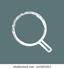 Magnifying glass simple vector web icon isolated on white background. Magnifier painted sign, search and research flat symbol. Dandruff, magnifying glass, scurf flat icon graphic design.