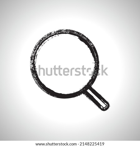 Magnifying glass simple vector web icon isolated on white background. Magnifier painted sign, search and research flat symbol. Dandruff, magnifying glass, scurf flat icon graphic design.