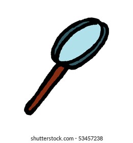 Magnifying glass sketch. Vector