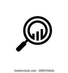 magnifying glass statistics business chart bar  fast grow logo Premium Vector