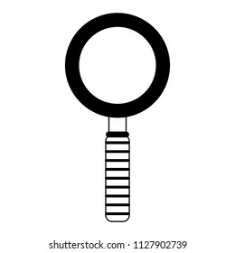 Magnifying glass symbol in black and white