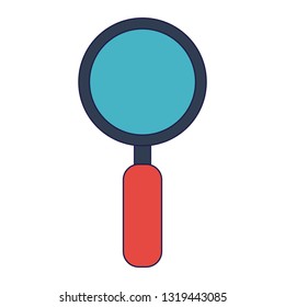 magnifying glass symbol blue lines