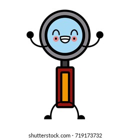 Magnifying glass symbol cute kawaii cartoon