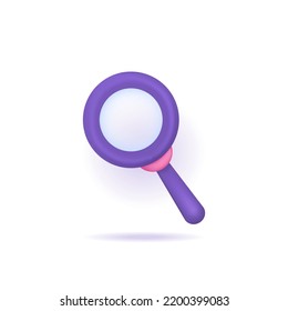 magnifying glass symbol. icon about scanner, analysis, search. 3d and realistic illustration concept design. element graphics