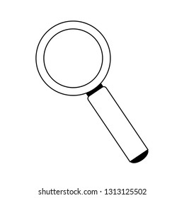 magnifying glass symbol isolated black and white