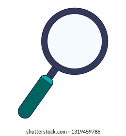 magnifying glass symbol isolated blue lines