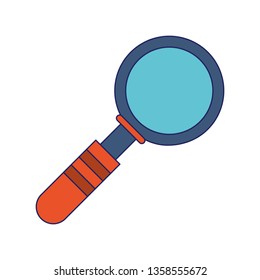 Magnifying glass symbol isolated blue lines