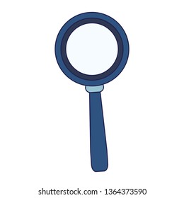 Magnifying glass symbol isolated blue lines