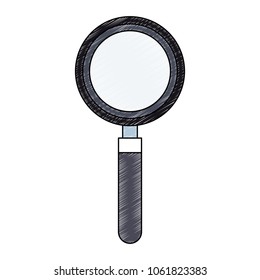 Magnifying glass symbol scribble
