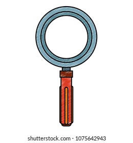 Magnifying glass symbol scribble