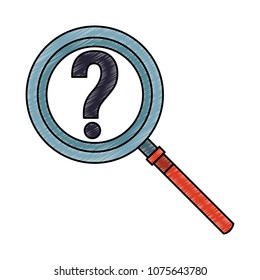 Magnifying glass symbol scribble