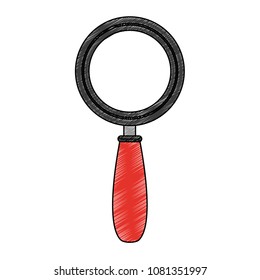 Magnifying glass symbol scribble