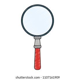 Magnifying glass symbol scribble