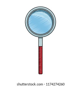 Magnifying glass symbol scribble