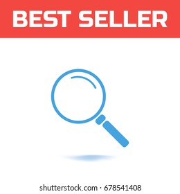 Magnifying glass. The symbol for your web site design or logo or user interface. Vector illustration.