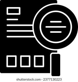 Magnifying glass symbolizing search Solid Glyph Vector Icon