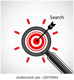 magnifying glass and target concept background ,design for poster flyer cover brochure ,business idea ,abstract background.vector illustration