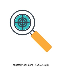 magnifying glass with target icon vector illustration design