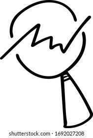 Vidrio de aumento que está viendo el gráfico. Vector de Doodle.