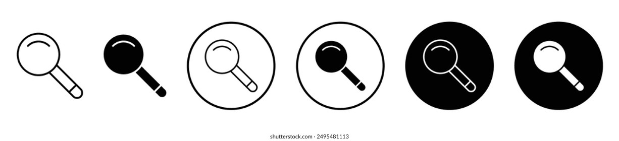 Magnifying glass thin line vector icon set.