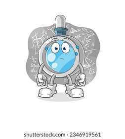 the magnifying glass thinking hard vector. cartoon character