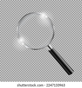 Magnifying glass With Transparent Background With Gradient Mesh  Vector Illustration