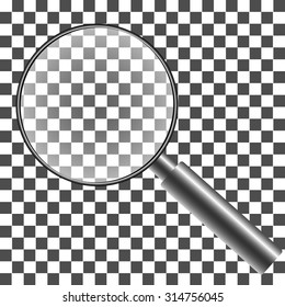 Magnifying Glass With Transparent Background, Gradient Mesh, Vector Illustration.