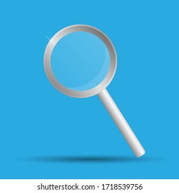 Magnifying glass transparent lens with flat style vector