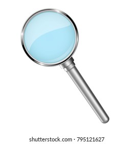 Magnifying glass with transparent. Vector 3d illustration isolated on white background