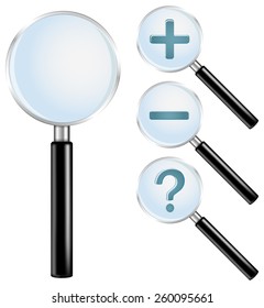 Magnifying glass - vector drawing isolated on white background
