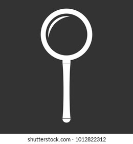 magnifying glass vector flat illustration on dark gray background