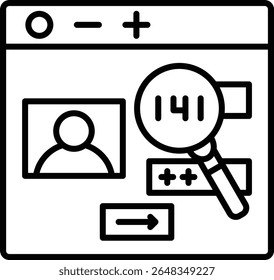 Magnifying glass vector icon. Can be used for printing, mobile and web applications.
