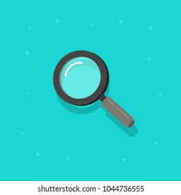 Magnifying glass vector icon, flat cartoon magnifier or loupe symbol isolated