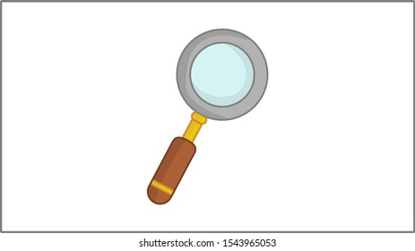 Magnifying glass vector icon. Flat icon. Zoom Illustration. Drawing.