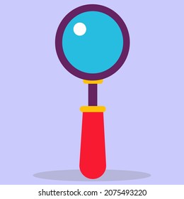Magnifying glass. Vector icon with a magnifying glass in a flat style for searching, zooming.
