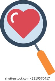 Estilo plano del icono del vector de vidrio de aumento