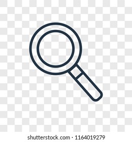 Magnifying glass vector icon isolated on transparent background, Magnifying glass logo concept