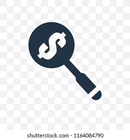 Magnifying glass vector icon isolated on transparent background, Magnifying glass logo concept