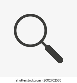 Icono del vector de vidrio de aumento aislado en fondo blanco. Símbolo de zoom. Pictograma de búsqueda.