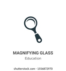 Magnifying glass vector icon on white background. Flat vector magnifying glass icon symbol sign from modern education collection for mobile concept and web apps design.
