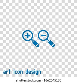 magnifying glass vector icon on white background