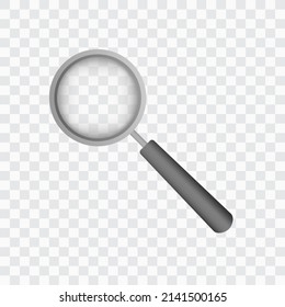 Magnifying glass vector icon on transparency background