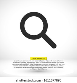 Magnifying glass vector icon or search icon, flat vector icon graphics on isolated vector icon background.