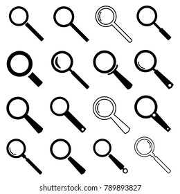 
magnifying glass vector icons