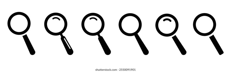 Magnifying glass vector icons set