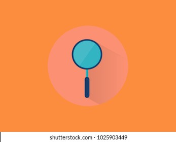  magnifying glass. vector illustration in flat design on Orange background
