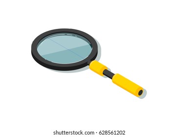 Magnifying glass vector illustration isolated on white background. Search concept, magnifier icon.