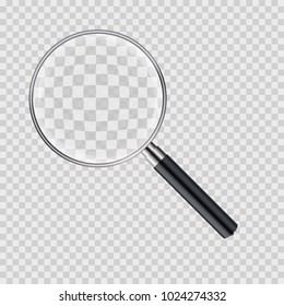 Magnifying glass vector illustration. Magnify zoom tool icon. Business instrument optical sign isolated.